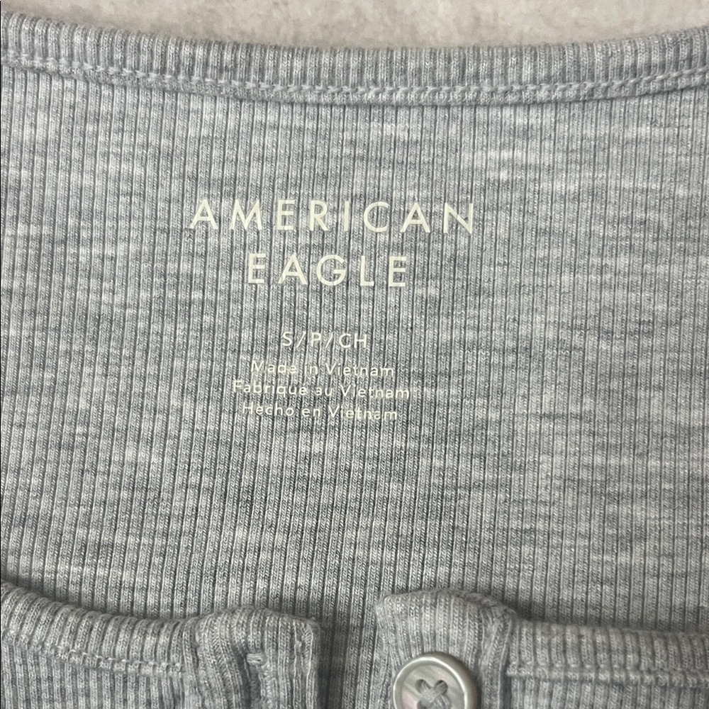 (022)American Eagle Outfitters Gray Sleeveless Bodysuit - Picture 2 of 5